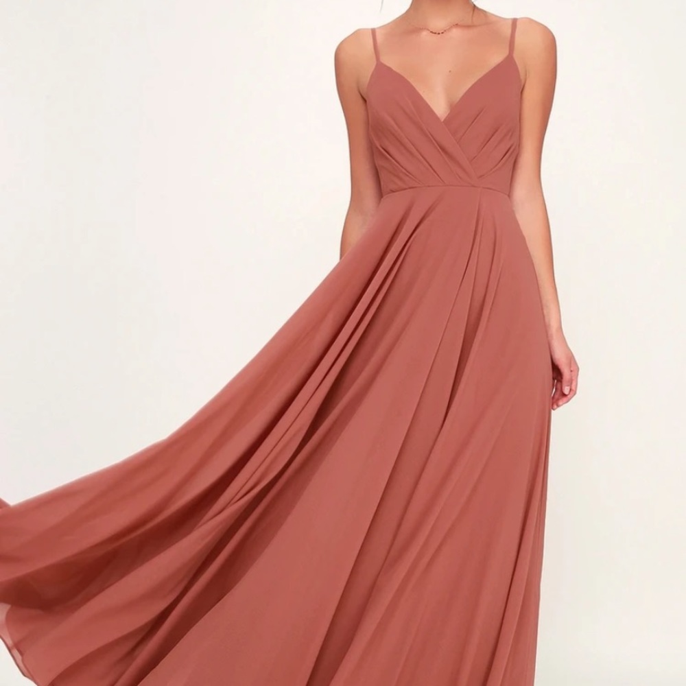 Lulu’s All About Love Rusty Rose Maxi Dress